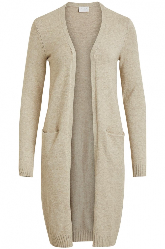 VIRIL L/S LONG KNIT CARDIGAN-NOOS 14042770 Natural Melange